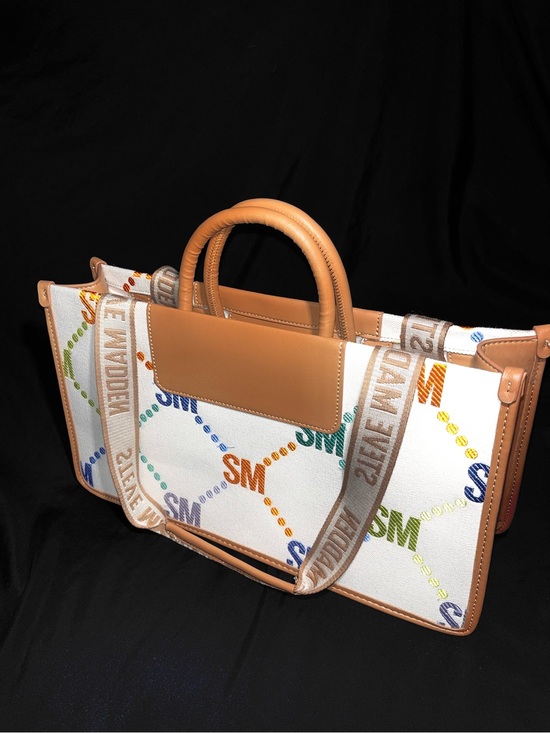 Steve Madden Handbags - Multicolor Steve Madden Logo Canvas Purse with Tan Leather Trim